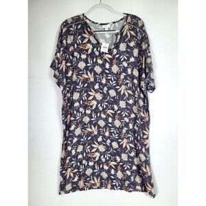 NWT Pure Jill J Jill Boho Floral Dress Medium V Neck Viscose Knee Length New